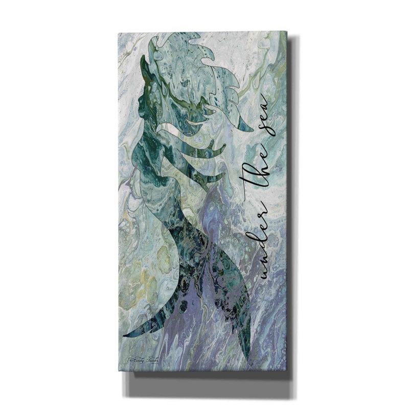 «Aazil Mermaid Under The Sea On Canvas» par Cindy Jacobs, reproduction, H 24 po x l 12 po x P 0,75 po