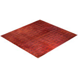 Overdyed Hand-Knotted Wool Modern-Contemporary Red Area Rug 12' 3" x 12' 9"