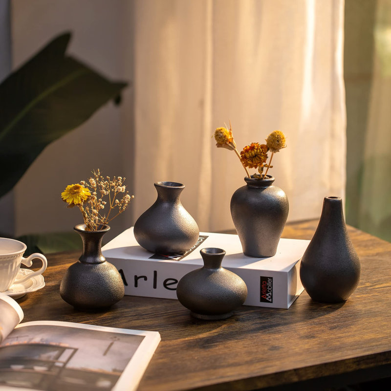 Porcelain China Table Vase, Black