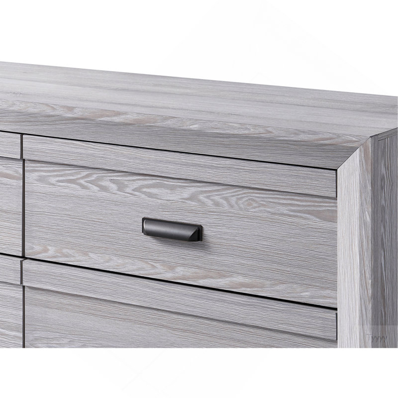 Ensemble de meubles de chambre à coucher 1 pièce 5 tiroirs gris contemporain