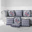 Oreiller en faux suède à motif de pervenche-111762252-111762251