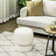 Charming Round Ottoman with Plush Fabric for Versatile Use in Any Room