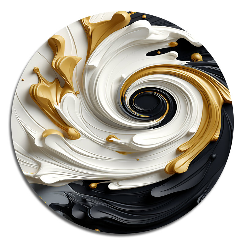 Heanor - Art abstrait rond en métal, H 16 po x l 16 po