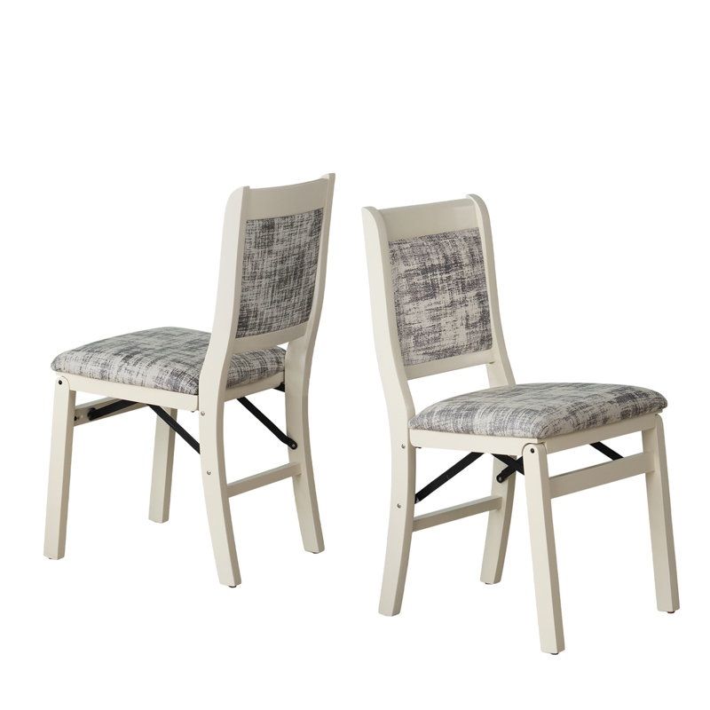 Chaises de salle à manger Waco avec siège en similicuir, dossier 3-X, ensemble de 2, finition bois de lin blanc