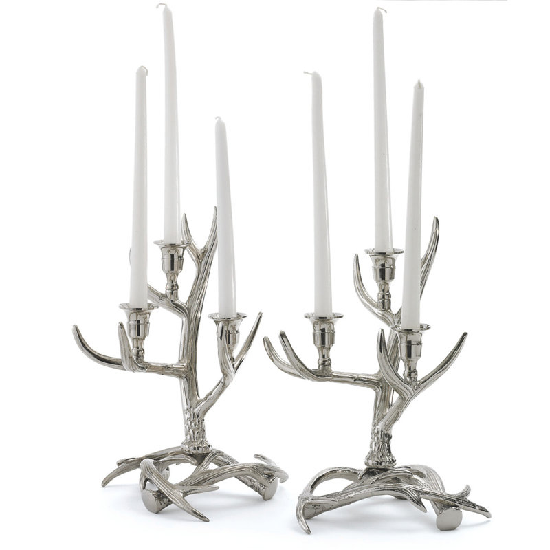 Candélabre en métal fouillis antler