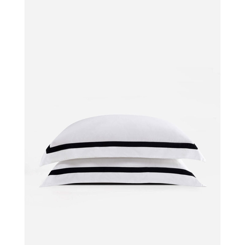 Frame Sham Set, White/Black, Standard