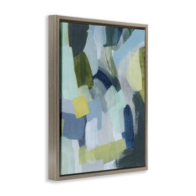 Layered Green Paint Strokes Canvas Wall Art by Grace Popp