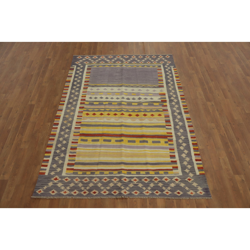 Geometric Kilim Vegetable Dye Rug 5x7