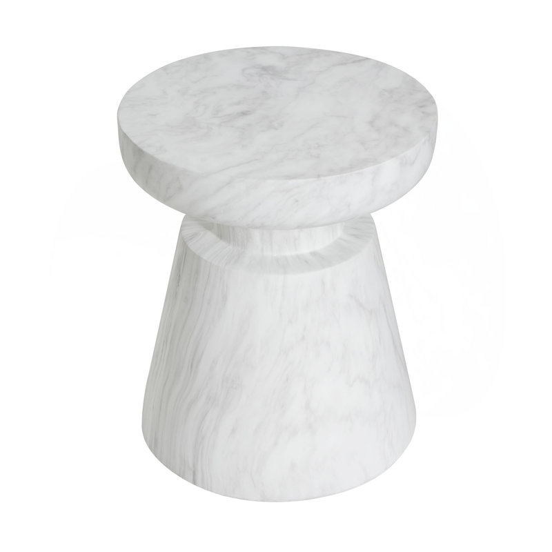 Outdoor Ponti Travertine Side Table, White