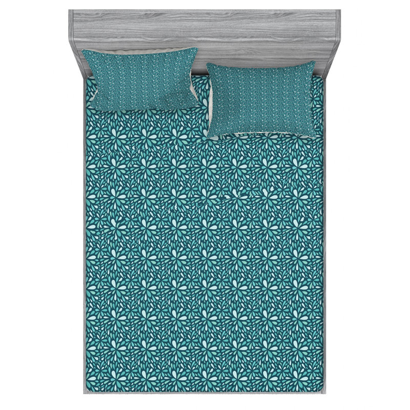 Microfiber Geometric Sheet Set, Full Sheet Set with Fitted Sheet