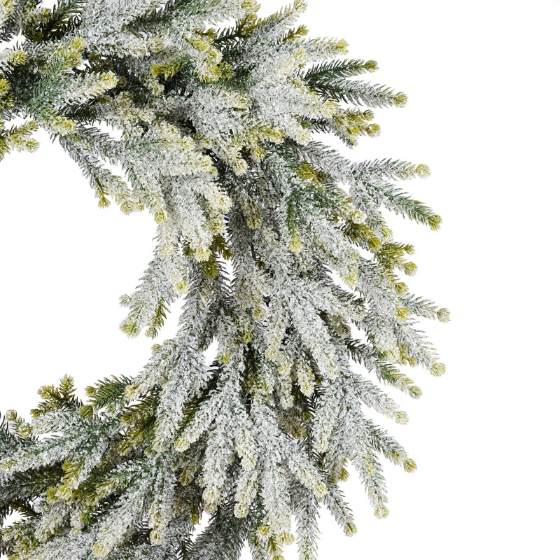 Couronne de sapin givré non éclairé 24 po