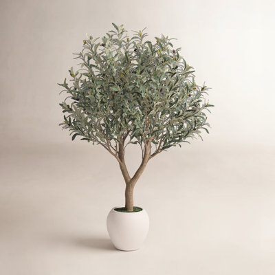 Tasmin Artificial Olive Tree in White Planter