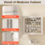 Armoire de salle de bain sans cadre à miroir biseauté avec tablettes réglables, miroir de rangement mural encastré ou à fixation en surface, 21,6 po x 31,4 po