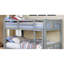 Lit superposé simple au-dessus en bois massif au motif transitionnel gris, attaché, 13 Lattes, rails et joint de verrouillage, lit gigogne non inclus