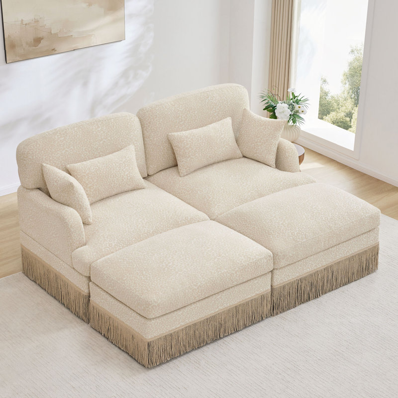 Canapé Comfy Chenille Leopard, Beige