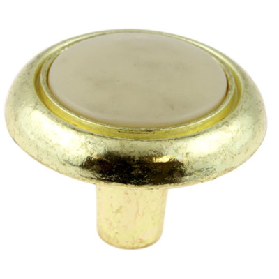 (Paquet de 5) Bouton central en amande de 1-1 / 4 po en laiton poli