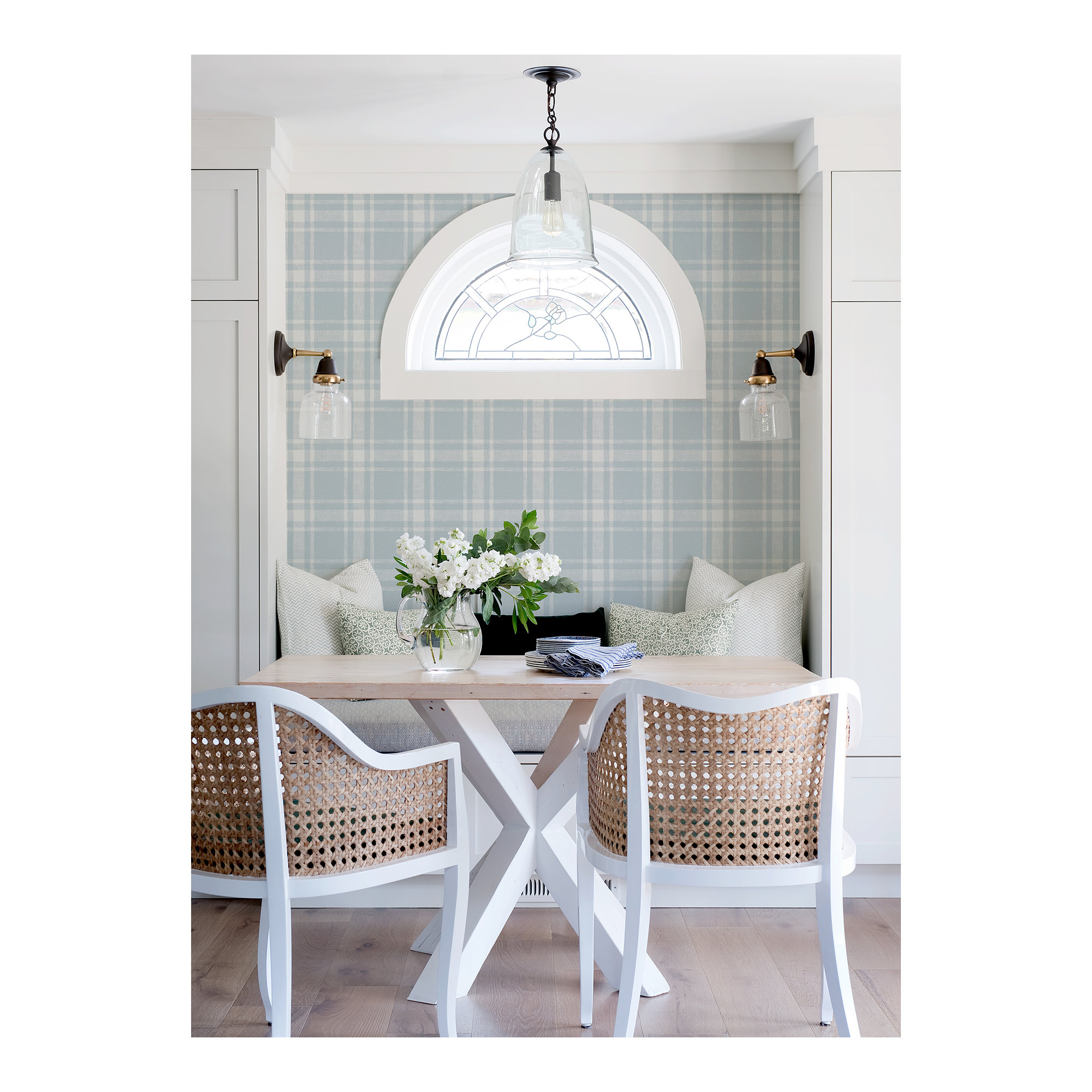 Haslet Checkered Roll, Sky Blue