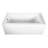 Kingston Brass Aqua Eden 60-Inch Acrylic Rectangular 3-Wall Alcove Tub, Drain Hole-40400562