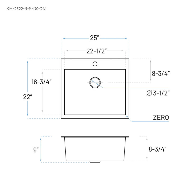 25'' L Single Bowl Stainless Steel Kitchen Sink