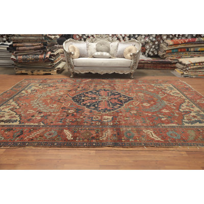 Pre-1900 Vegetable Dye Traditional Large Rug 11x14