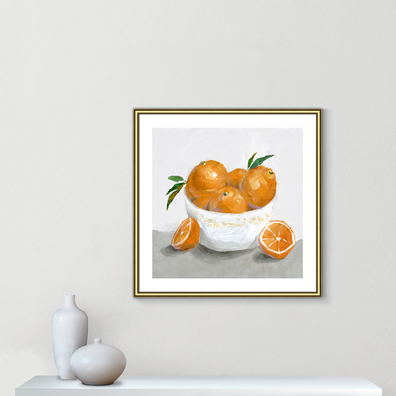 Abbaye «Oranges» par Isabelle Z - reproduction d'art, Papier avec cadre doré, H 28,75 po x l 28,75 po x P 0,88 po