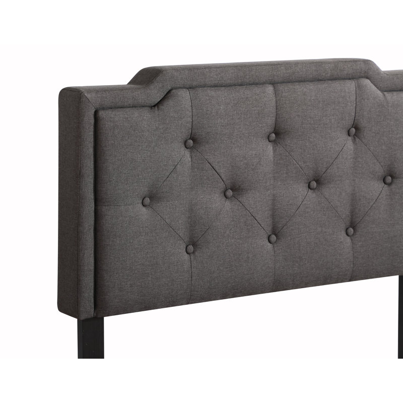 Upholstered Panel Bed, Twin, Ash Black