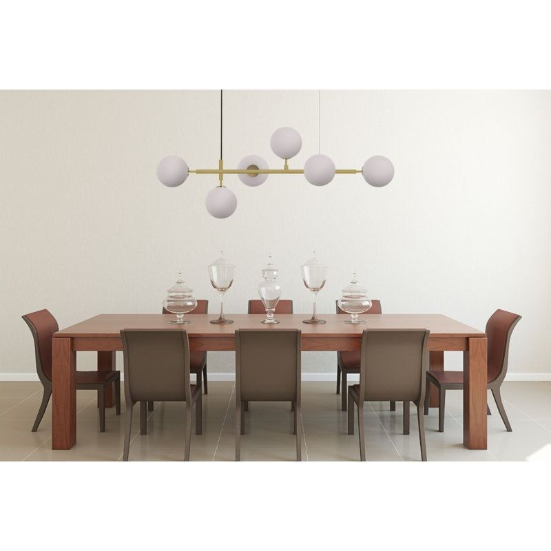 Henrik 8 - Light Gold Kitchen Island Pendant, White
