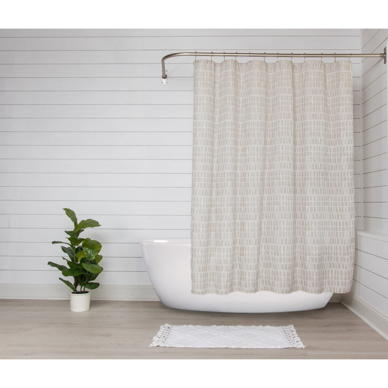 Militello Geometric Shower Curtain, Beige