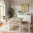  5-Piece Dining Table Set For 4 With Storage Rack, Farmhouse Wood Kitchen Table & Chairs Set With Metal Frame, Dining Room Table With 4 Curved Chairs For Breakfast Nook, Apartment-1034304590