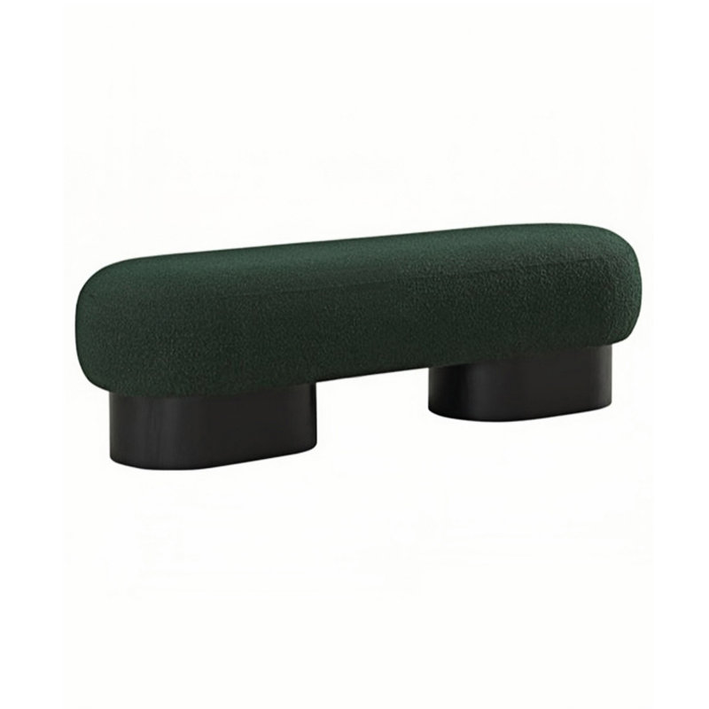 Banc rembourré en mélange de polyester Dannion, H 15,74 po x l 55,11 po x P 17,71 po, Atrovirens
