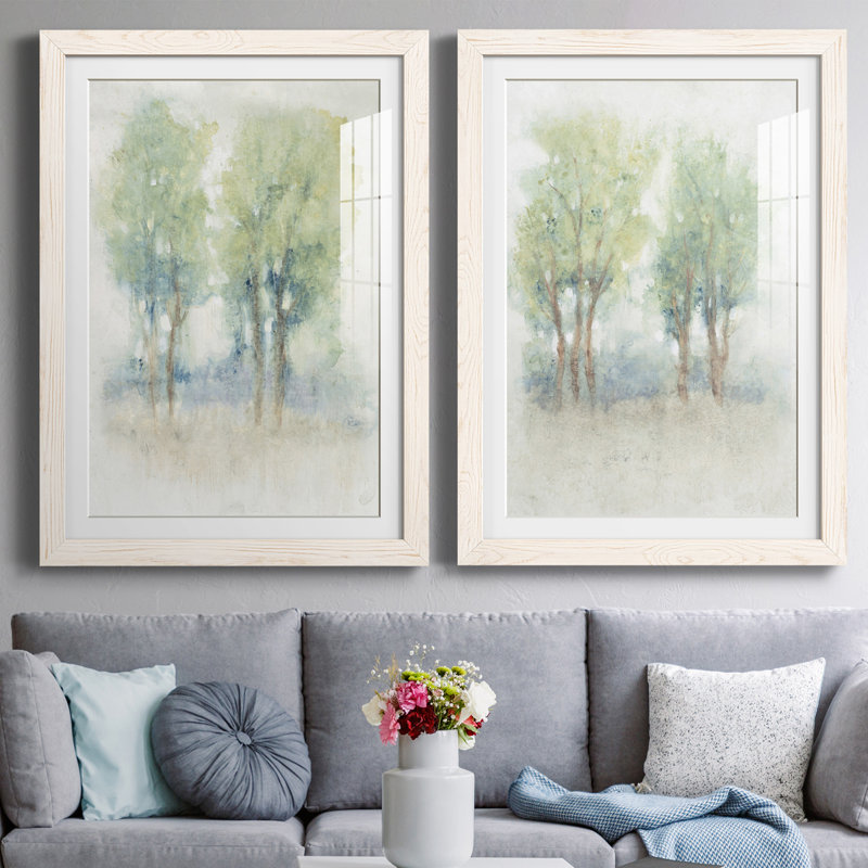 Spontane Landscape I Premium encadré mat - prêt à être accroché, H 31,5 po x l 47 po x P 1,5 po, Blanc