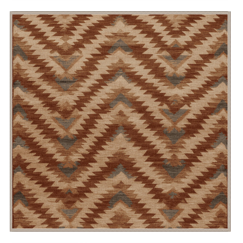 Tapis beige lavable à la machine, Carré 7 pi
