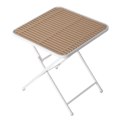  Folding Square Table , Pp Tabletop With Metal Legs