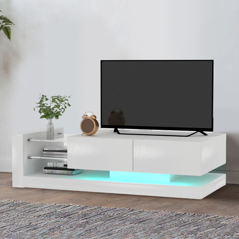 Crédence de rangement Jenavive l 70,8 po, Blanc
