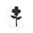4" Black Cast Iron Flower Wall Hook