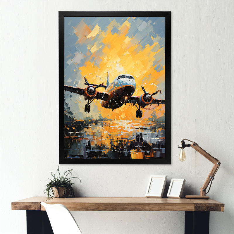 «In Flight Plane Horizons II», reproduction sur toile, Cadre photo noir, H 40 po x l 30 po x P 1,5 po