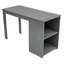 Lit mezzanine simple gris avec armoire et bureau portable, roues de bureau pratiques et gracieuses-1913833737