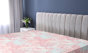 Rose pastel / motif floral bleu doux 3
