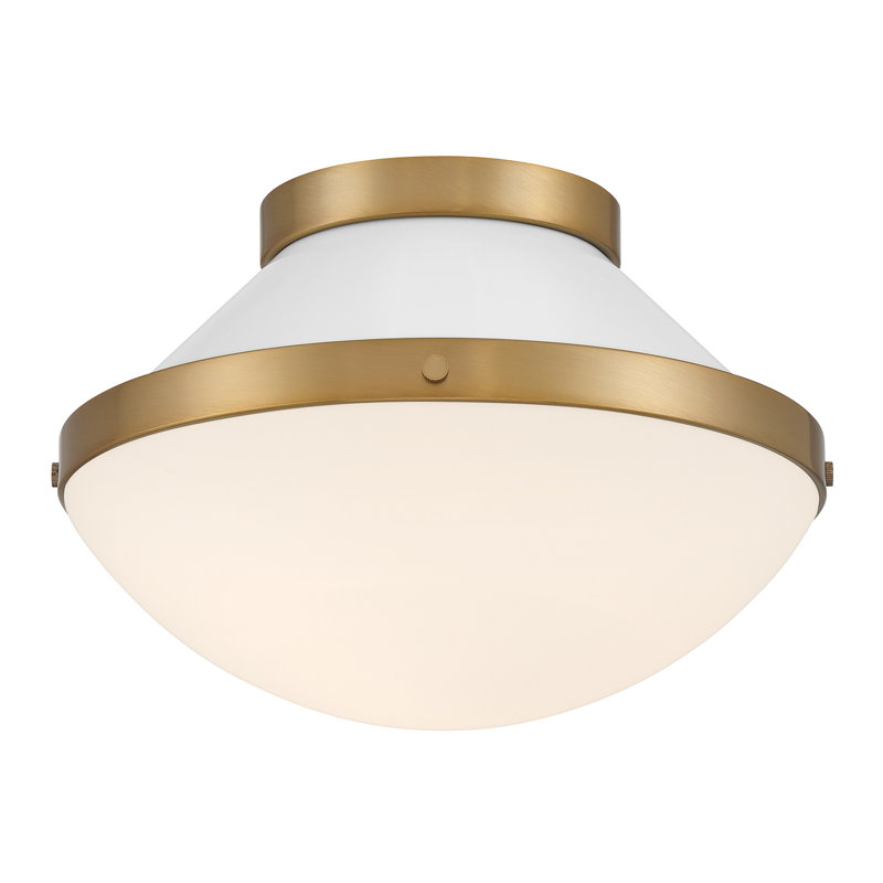 Bolderberg 1 Light Vibrant Flush Mount, White