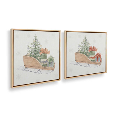 «Sleigh of Joy», ensemble de 2 impressions sur toile