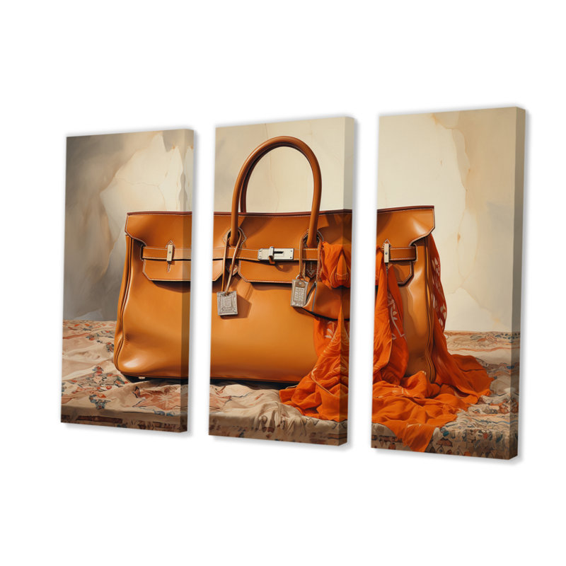 Impression sur toile 3 pièces Minimalim Brown, H 40 po x l 60 po x P 1 po