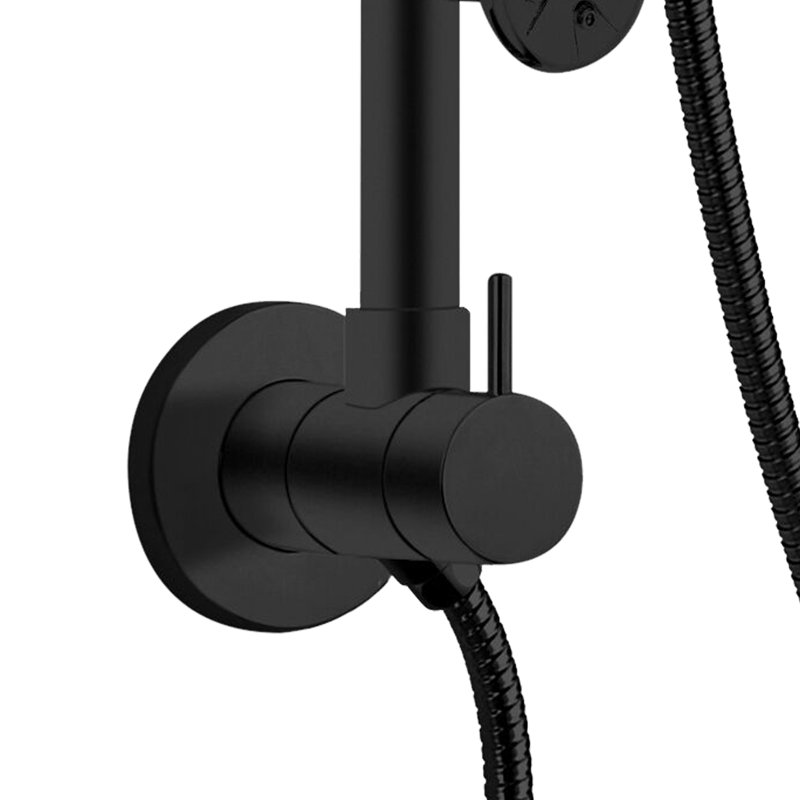 Système de douche à jet de pluie 8 po avec bras pivotant à 3 jets et douche à main multifonction Lanai, Noir mat