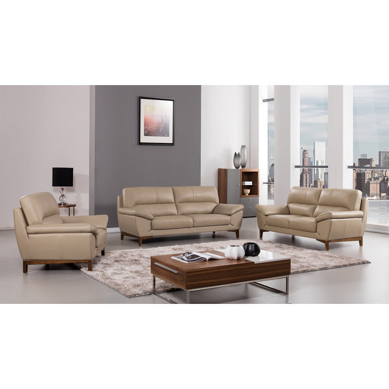Stengel Upholstered Armchair, Tan Genuine Leather
