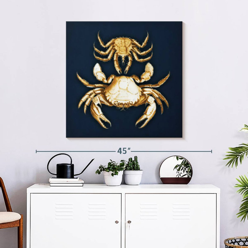 Brampt Crabs Navy, 30" H x 30" W