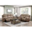 Canapé inclinable double moelleux en microfibre brun