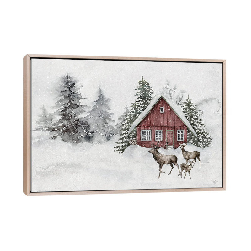 «Snow-Kissed Solitude», reproduction d'art sur toile encadrée, H 26 po x l 40 po, Impression encadrée sans passe-partout