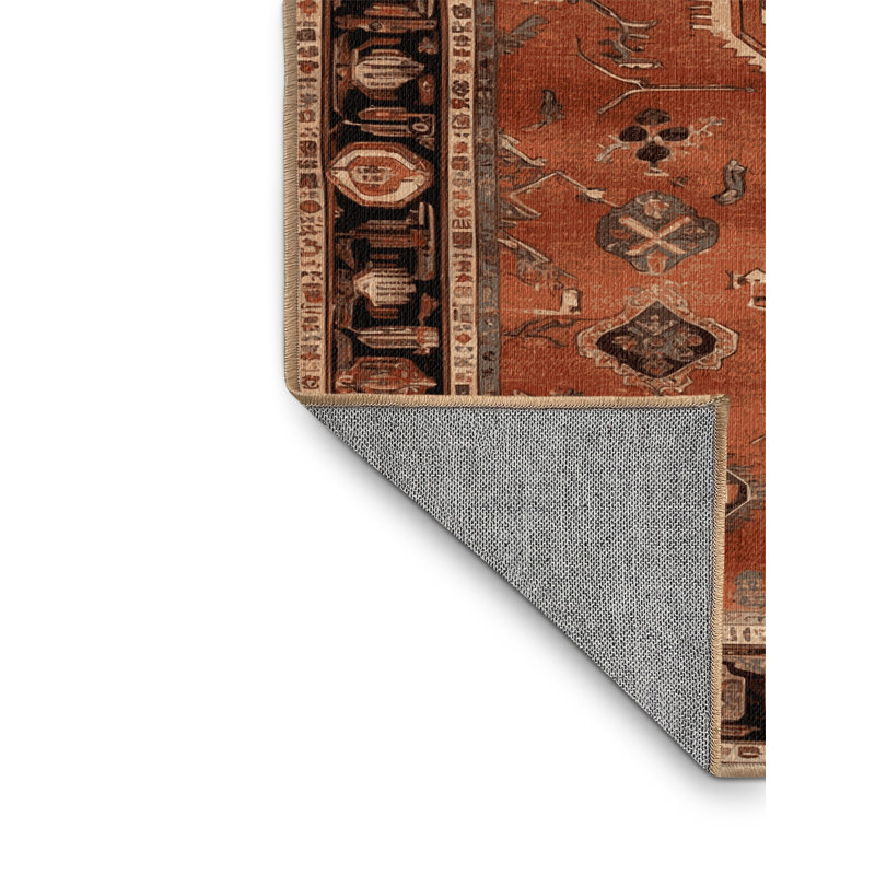 Tapis brun lavable à la machine, Carré 5 pi