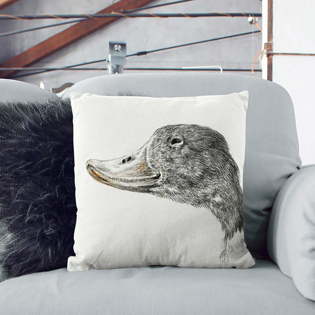 Head of a Duck by Jean Bernard Cushion with Filling