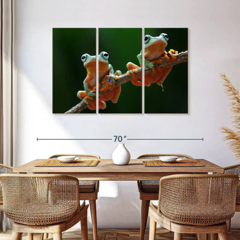 Brampt Two Wallace's Flying Frogs, 36" H x 57" W