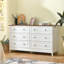 Commode pour chambre à coucher, commode 6 tiroirs avec tiroir large et poignées en métal, commodes en bois et commodes